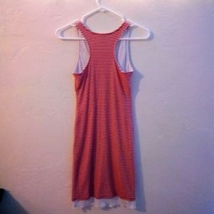 ❤️🤍❤Simple Stretchy Red and White Stripe Racerback Dress Cute For Summer XS / S